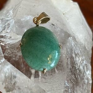 Pendant 14k gold Aventurine pendant